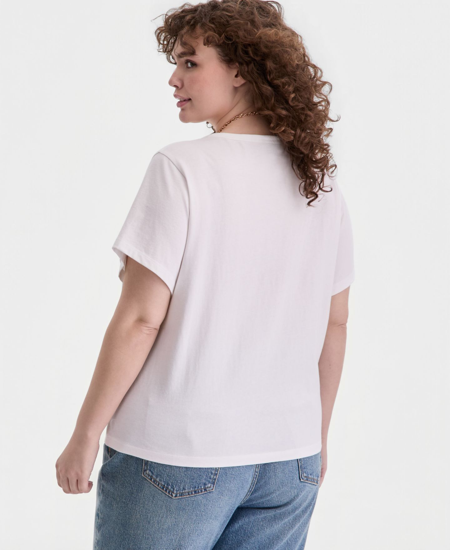 Женская футболка On 34th Trendy Plus Size Everyday Pocket, цвет: Яркий белый — фото 3