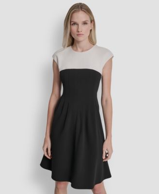 Petite Colorblock Jewel Neck Dress