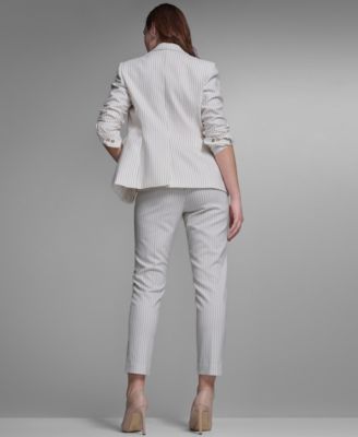 Women's Slim Fit Notch Collar Pinstripe Blazer