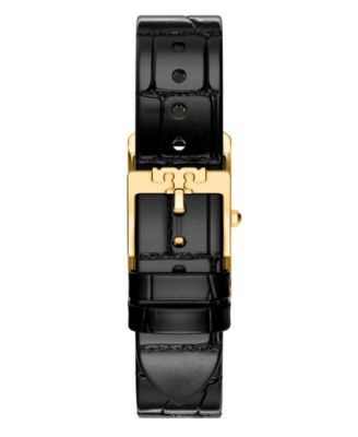 Women's The Eleanor Slim Quartz Two-Hand Black Leather Watch, 22mm