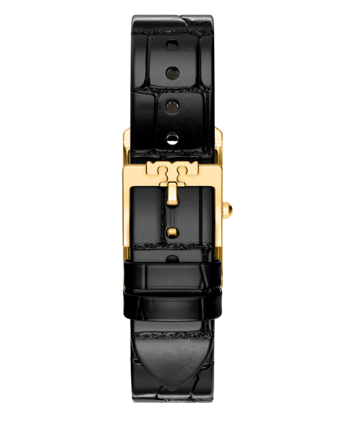 Tory Burch Women's The Eleanor Slim Quartz Two-Hand Black Leather Watch, 22mm