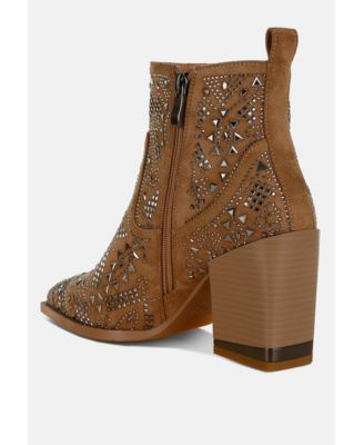 Womens Omishi Stud Embellished Ankle Boots
