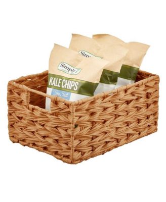 Woven Farmhouse Kitchen Pantry Food Storage Basket Box, 6 Pack, Camel