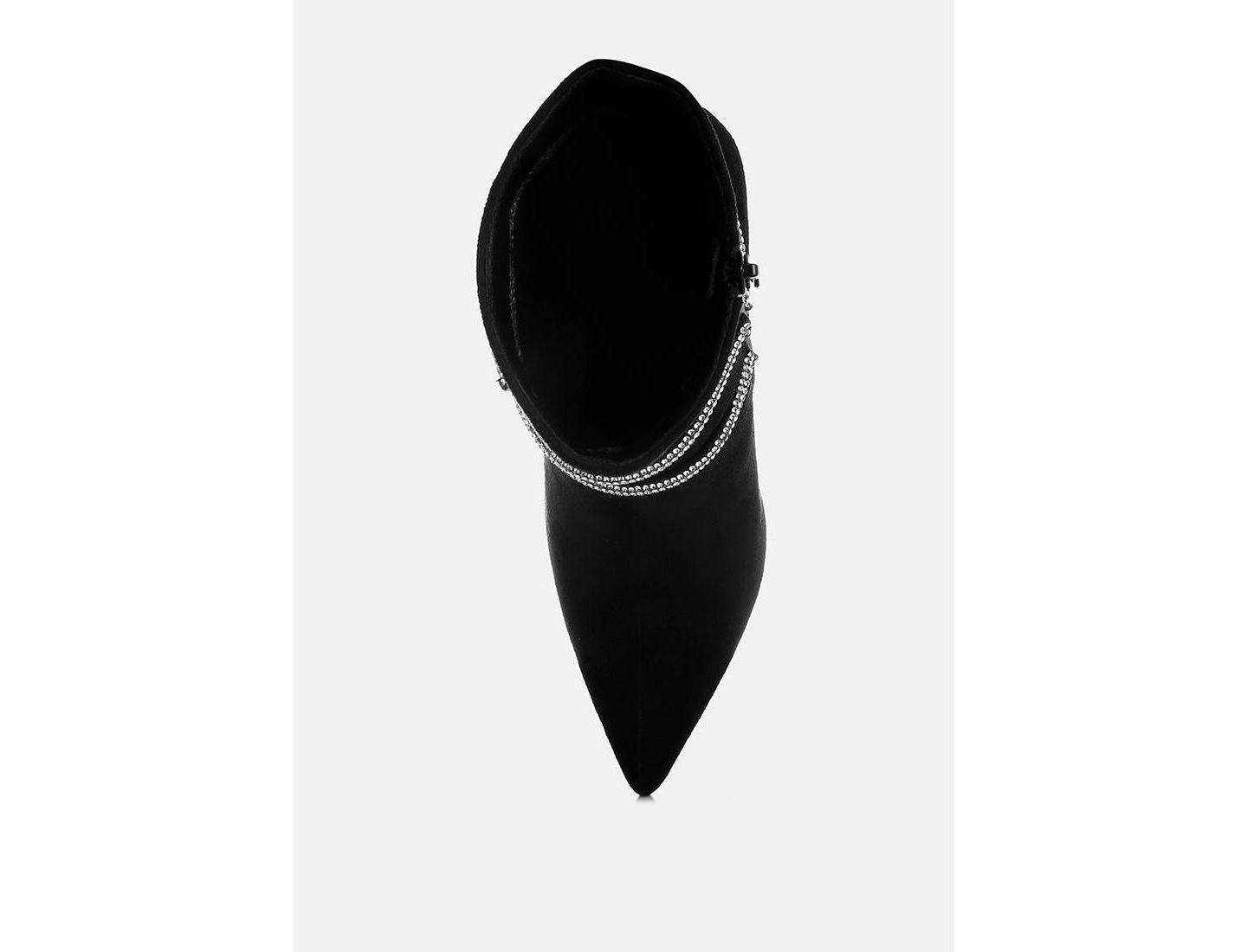 Женские ботинки London Rag Roda Rhinestone Wrap-Around Stiletto, цвет: Чёрный — фото 4