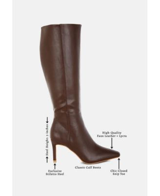 Womens Skara Faux Leather Calf Boots