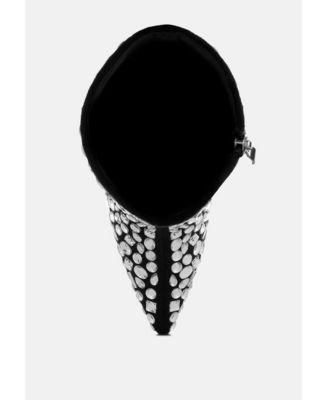 Womens Trend Titan Diamante Slim Wedge Heel Boots