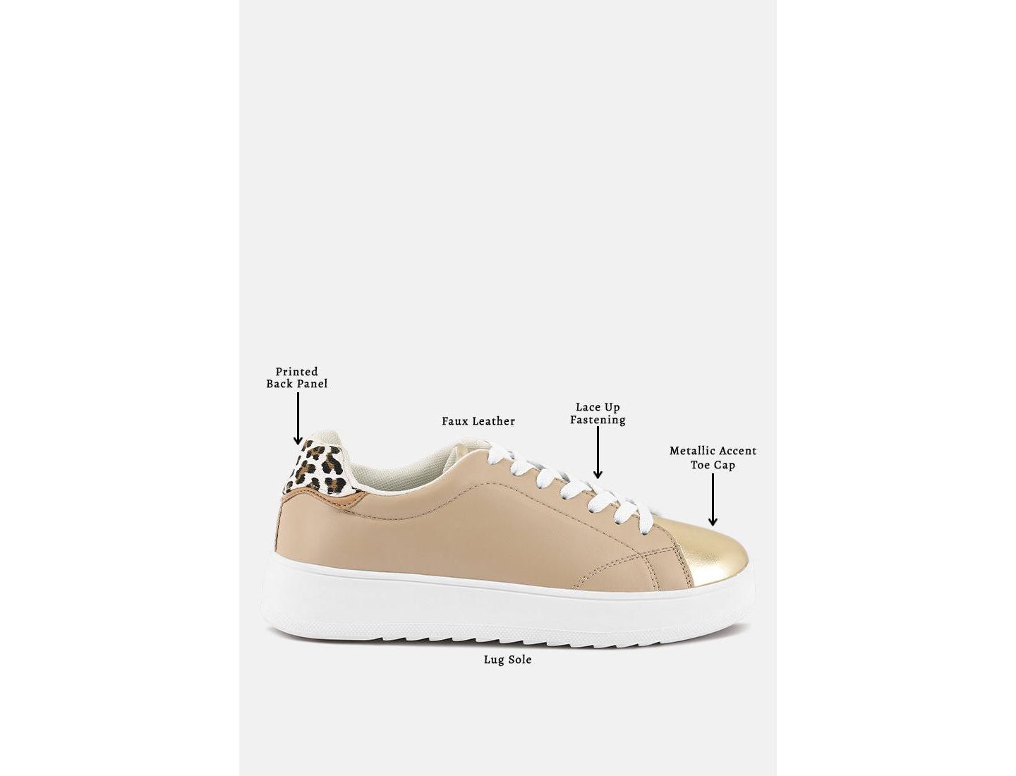 Женские кроссовки London Rag Dory Metallic Accent, цвет: Бежевый / Хаки — фото 5