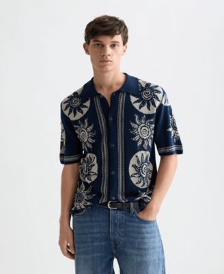 Men's Jacquard Short-Sleeve Shirt