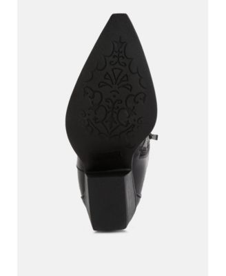 Womens Aries Ankle Length Block Heel Cowboy Boots