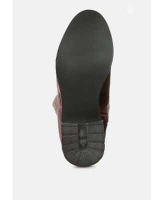 Womens Rumple Velvet Over The Knee Clear Heel Boots