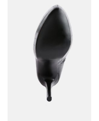 Womens orion high heeled croc ankle boot