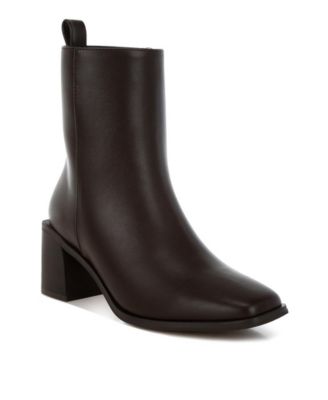 Womens Muskox Square Toe Faux Leather Boots