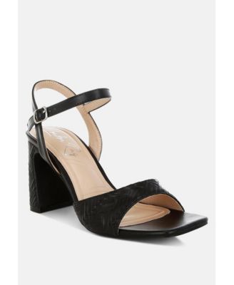 Womens Elana Textured Faux Leather Heels