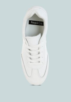 Rag and Co Womens Bostonia Real Leather Casual Sneakers