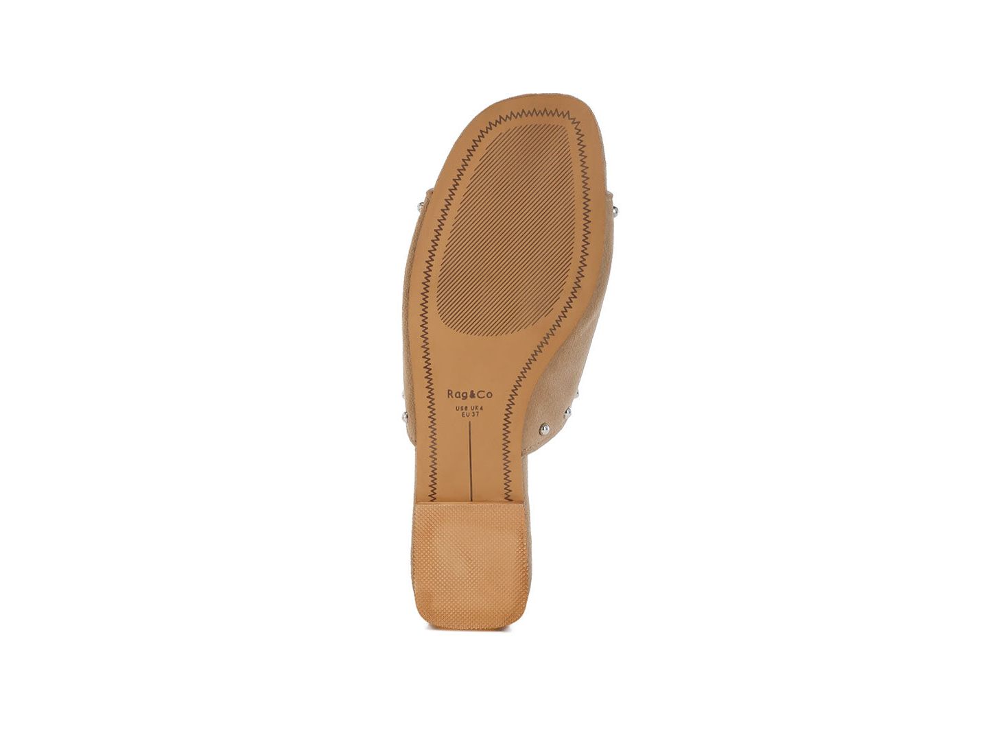 Женские балетки Rag & Co Odalia Soft Suede Leather Studded Flats, цвет: Светлый бежевый — фото 6