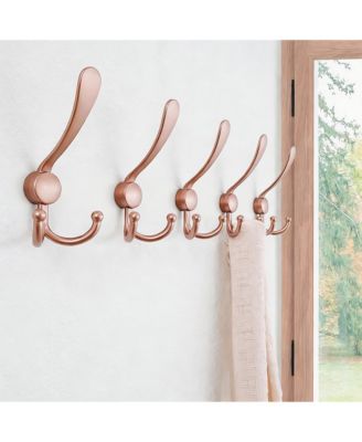 Heavy Duty Stainless Steel 5-Tri Hook Wall Rack for Coats, Hats, Towels, Purse, Scarfs, Robes