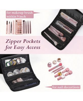 Large Makeup Organizer with 4 Tiers & Luggage Sleeve