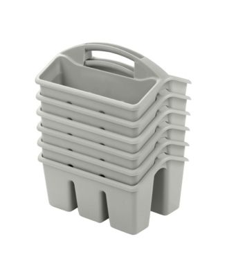 4-Compartment Small Caddy, Grey, 6-Pack