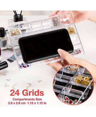 24-Compartment Clear Organizer for Jewelry and Small Supplies