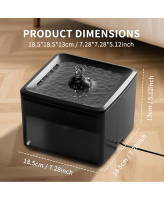 Automatic Pet Waterer with Circulation, Square Fountain Cat Bowls, 3800ml/3.8L for Cats