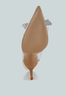 Women's Erika Metallic Embellished Clear Pumps