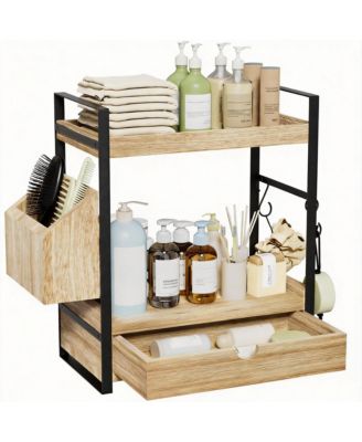 2-Tier Bathroom Organizer with Drawers