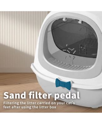 Penguin-Shaped Enclosed Cat Litter Box