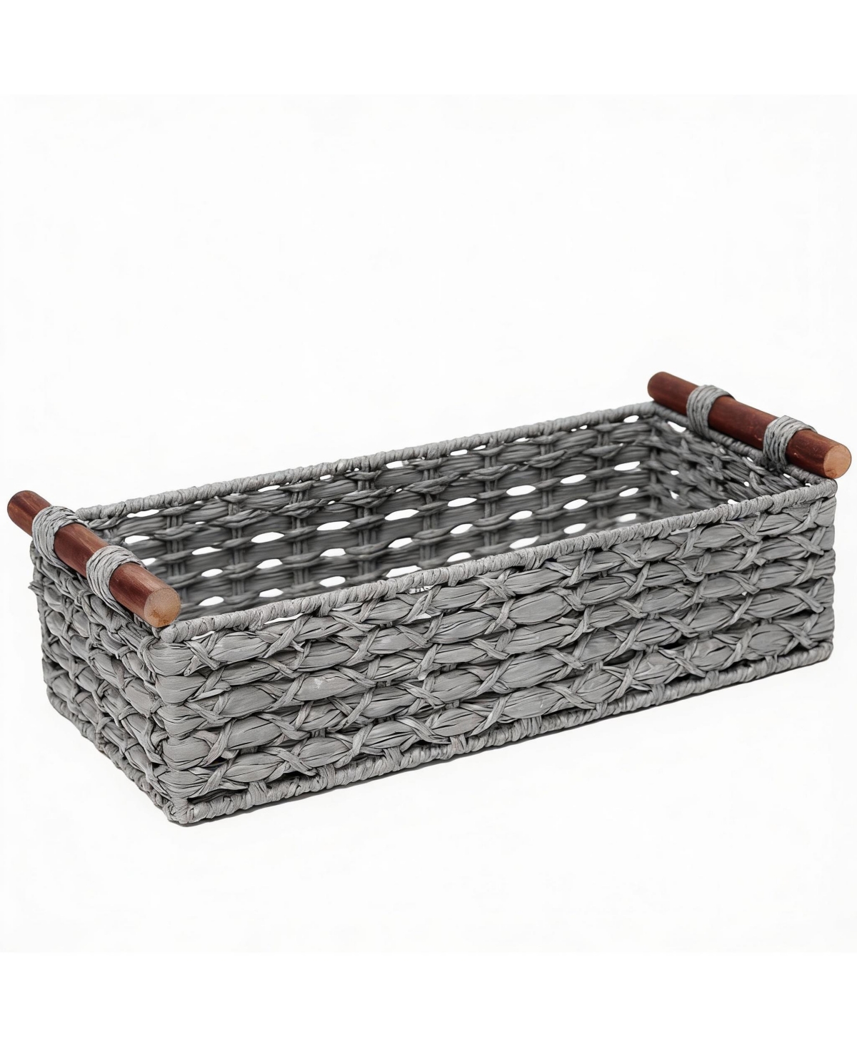 Yigii Handmade Paper Rope Storage Basket - Multi-use, Decorative, Compact - Light/Pastel Grey