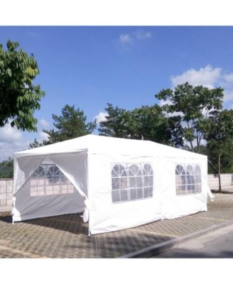 10x20 Ft Outdoor Wedding Party Canopy Tent with 6 Removable Sidewalls Ropes and Stakes for Events Gatherings