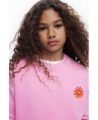 Girls Sweatshirt Embroidered Sun