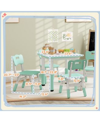 Height Adjustable Toddler Table and Chair Set with Storage Box