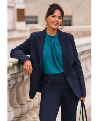 Women's Plus Size Twist Front Mockneck Flutter Sleeve Blouse