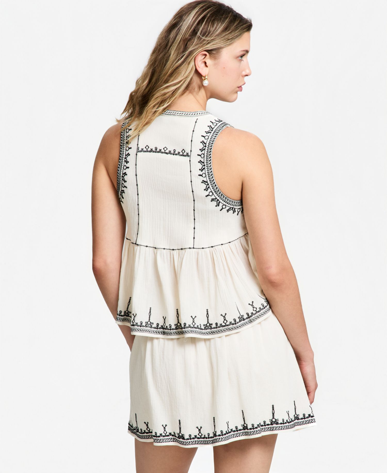 Women's Embroidered Trim Tank Top