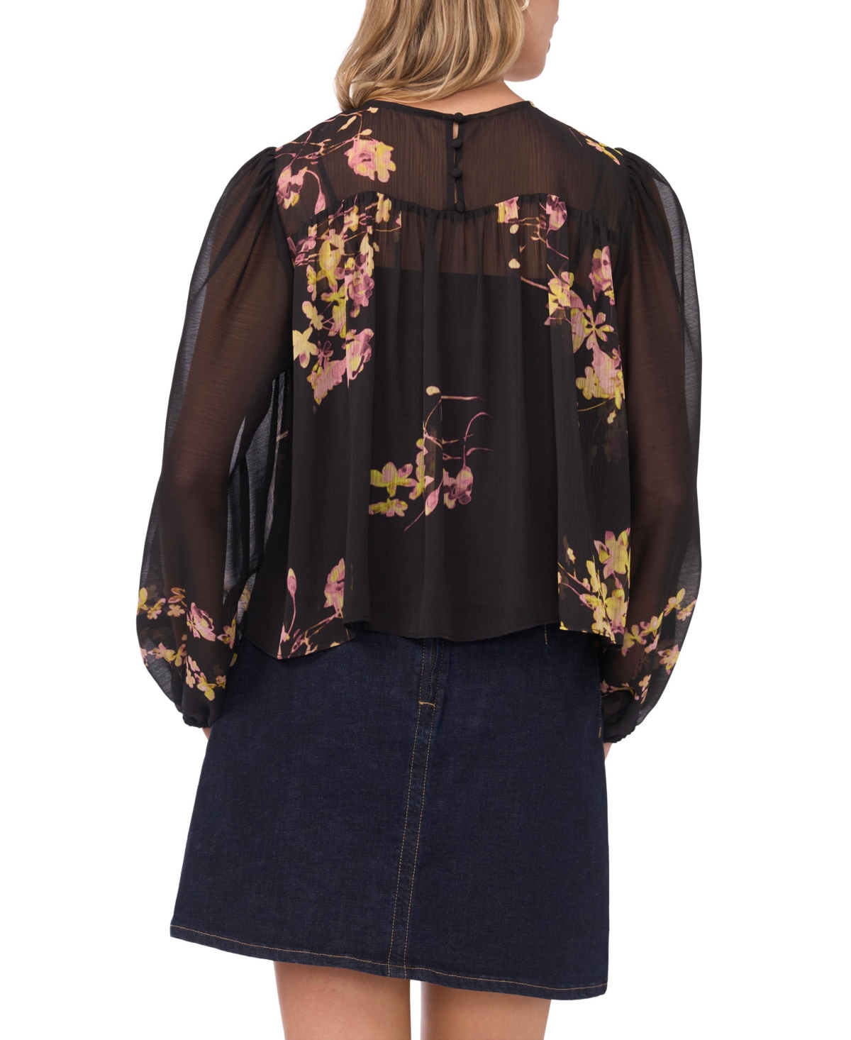 Vince Camuto Women's Long-Sleeve Crew Neck Top