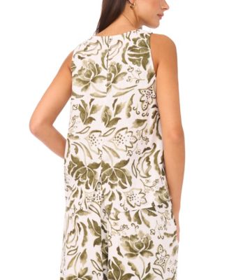 Women's Woven Crew Neck Tank Top