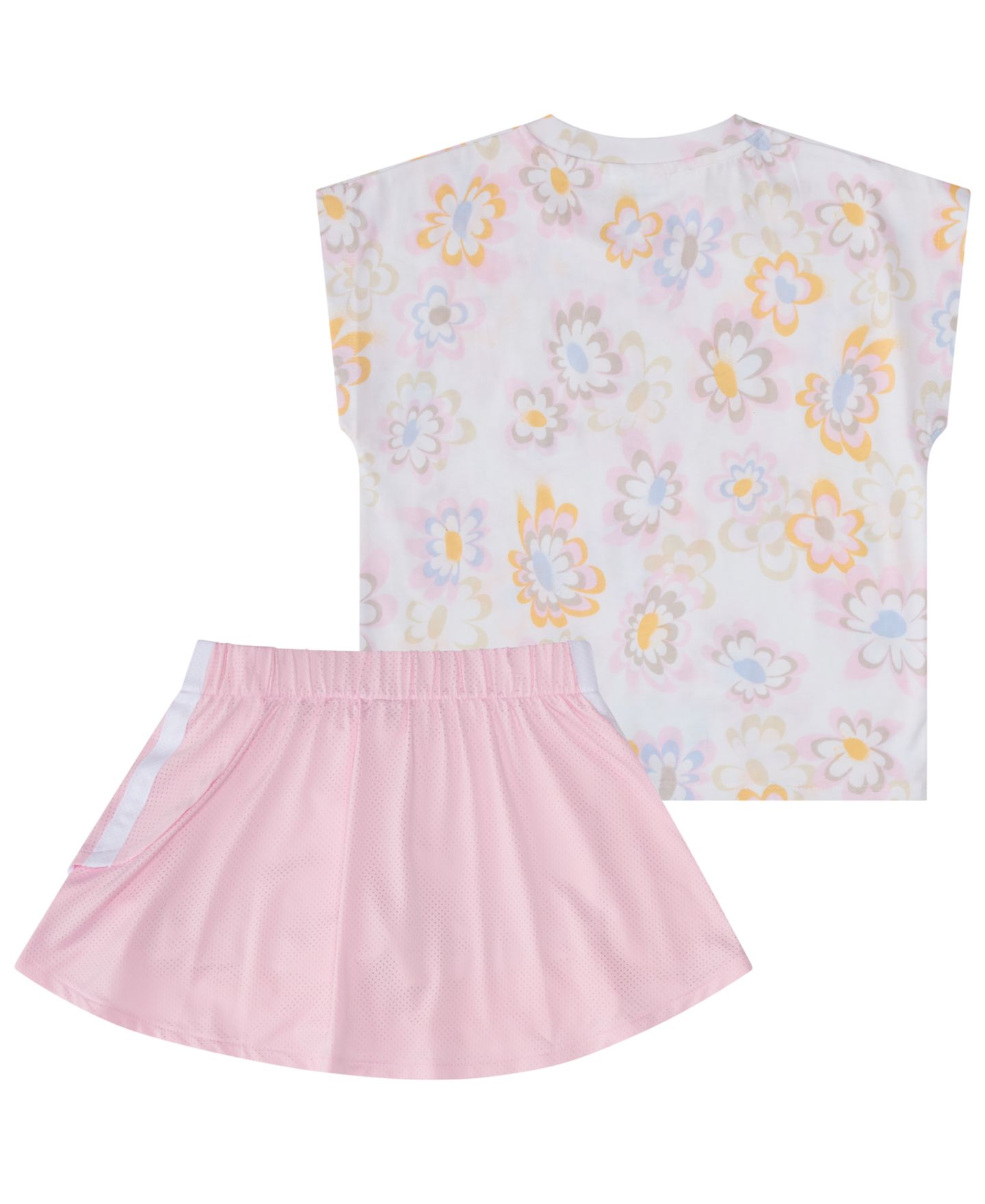 Комплект adidas Sleeveless T-Shirt and Skort, 2-Piece Set для девочек-малышей, цвет: Белый / Розовый — фото 2
