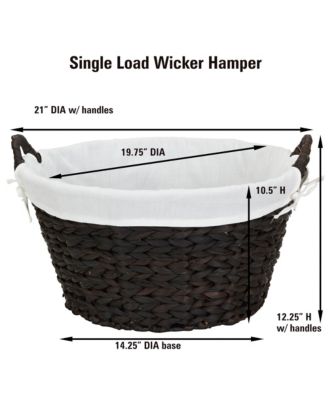 Round Wicker Laundry Basket with Handles