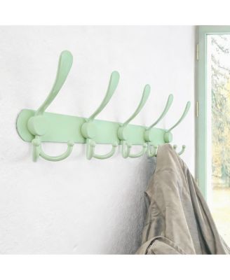 Stainless Steel 5-Tri Hook Wall Rack for Coats, Hats, Towels, Purse, Scarfs, Robes