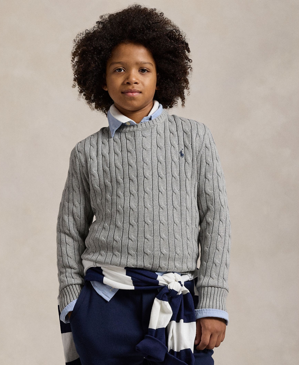 Polo Ralph Lauren Big Boys Cable- Knit Crewneck Sweater