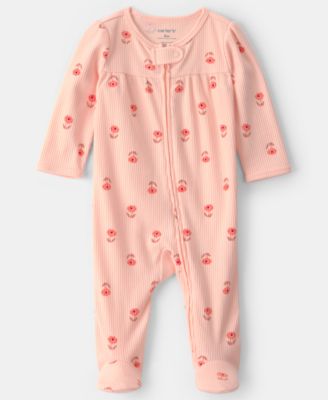 Baby Girls' Floral Two-Way Zip One-Piece Pajama