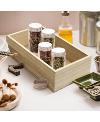 4 Pack Wood Crates Organizer Bins - for Pantry Organizer Storage, Closet, Cabinet