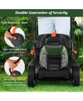 Electric Corded Lawn Mower 12-AMP 14-Inch Walk-Behind Lawnmower with Collection Box