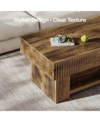 47-Inch Rustic Wood Center Table for Living Room