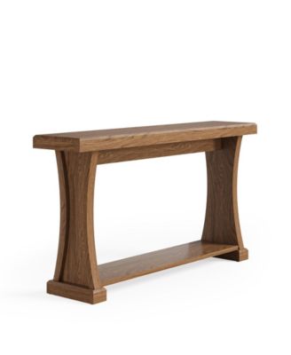 63” Console Table for Entryway, 2-Tier Entryway Table Behind Sofa Couch with Storage Shelves, Narrow Wooden Entry Tables