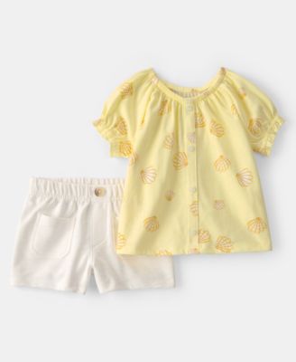 Baby Girls' Shell Top and Shorts, 2-Piece Set