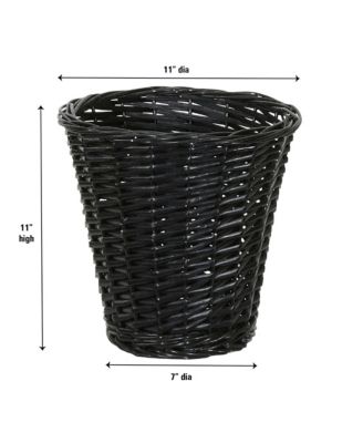 Wicker Waste Basket, Willow Weave Painted Includes Plastic Liner