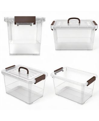 6-Pack Clear 7 Quart Stackable Storage Bins with Latches