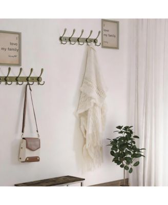 Heavy Duty 5-Tri Hook Wall Rack, Stainless Steel Rail, Bronze Finish