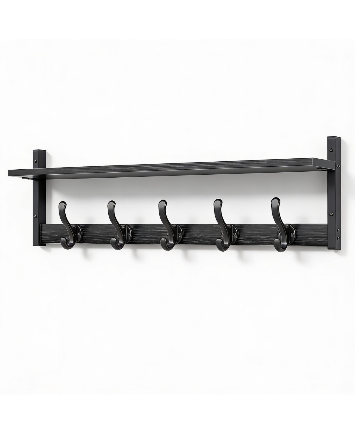 Yigii 29" Wall Shelf with Hooks for Entryway, Living Room, Bathroom