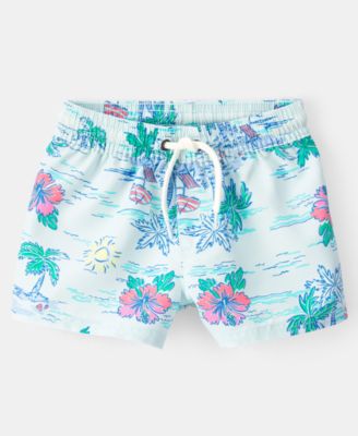 Baby Boys' Tropical Beach Rashguard Trunk, 2-Piece Set